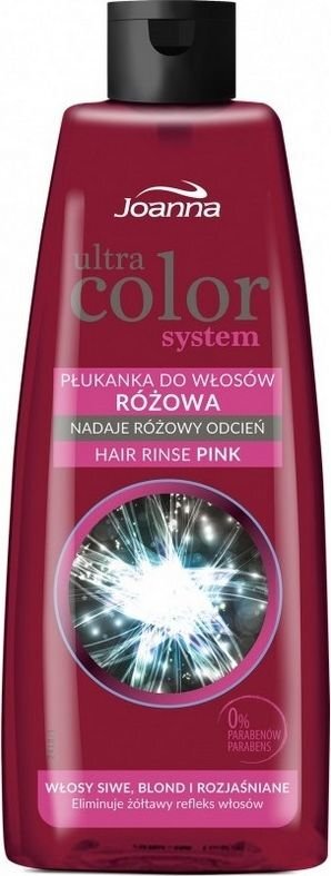 Rožinį atspalvį plaukams suteikianti skalavimo priemonė Joanna Ultra Color System 150 ml kaina ir informacija | Plaukų dažai | pigu.lt