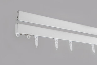 Sukomplektuotas aliuminio karnizas „A-PROFILIS“ baltos sp., 150 cm. kaina ir informacija | Karnizai | pigu.lt