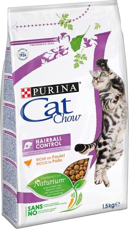 Purina Cat Chow Hairball sausas maistas katėms su vištiena, 1.5 kg kaina ir informacija | Sausas maistas katėms | pigu.lt