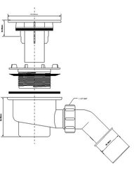 Сифон для душевого поддона McAlpine HC27 / 90 цена и информация | Сифоны | pigu.lt