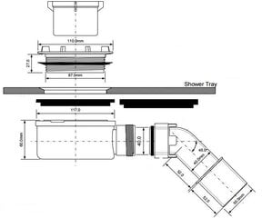 Сифон для душевого поддона McAlpine HC2730-PB / 90 цена и информация | Сифоны | pigu.lt