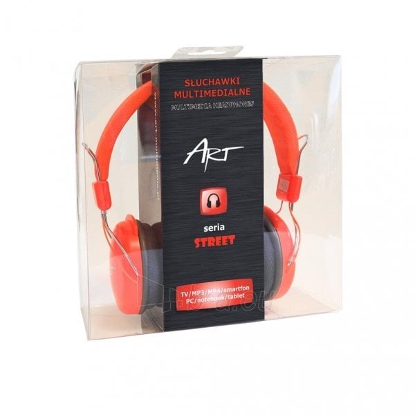 ART Multimedia Headphones STEREO with microphone AP-60MA orange kaina ir informacija | Ausinės | pigu.lt