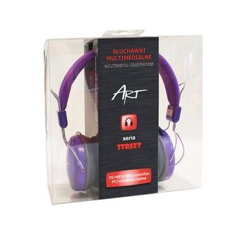 ART Multimedia Headphones STEREO with microphone AP-60MC purple kaina ir informacija | Ausinės | pigu.lt