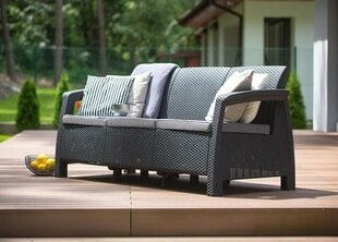 Садовый диван трехместный Corfu Love Seat Max, серый цена и информация | Садовые стулья, кресла, пуфы | pigu.lt