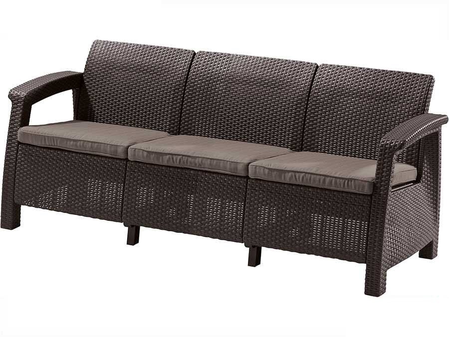 Lauko sofa Keter ALLiBERT Corfu Love Seat Max, ruda цена и информация | Lauko kėdės, foteliai, pufai | pigu.lt