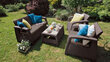 Lauko sofa Keter ALLiBERT Corfu Love Seat Max, ruda цена и информация | Lauko kėdės, foteliai, pufai | pigu.lt