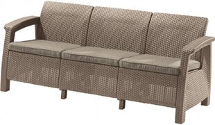 Sofa Corfu Love Seat Max, smėlio kaina ir informacija | Lauko kėdės, foteliai, pufai | pigu.lt