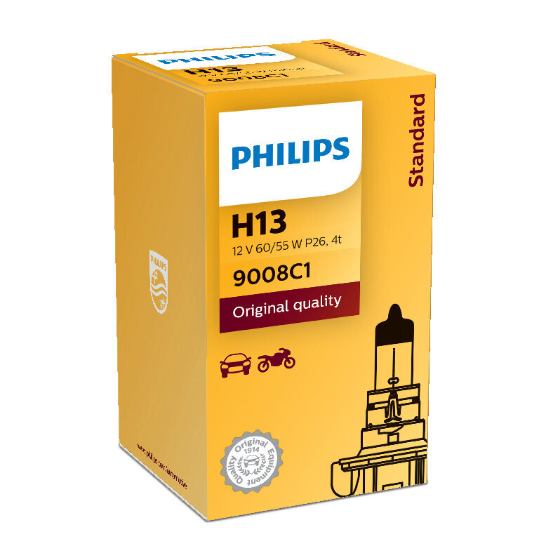 Automobilio lemputės Philips H13 9008 12V 60/55W VISION kaina ir informacija | Automobilių lemputės | pigu.lt