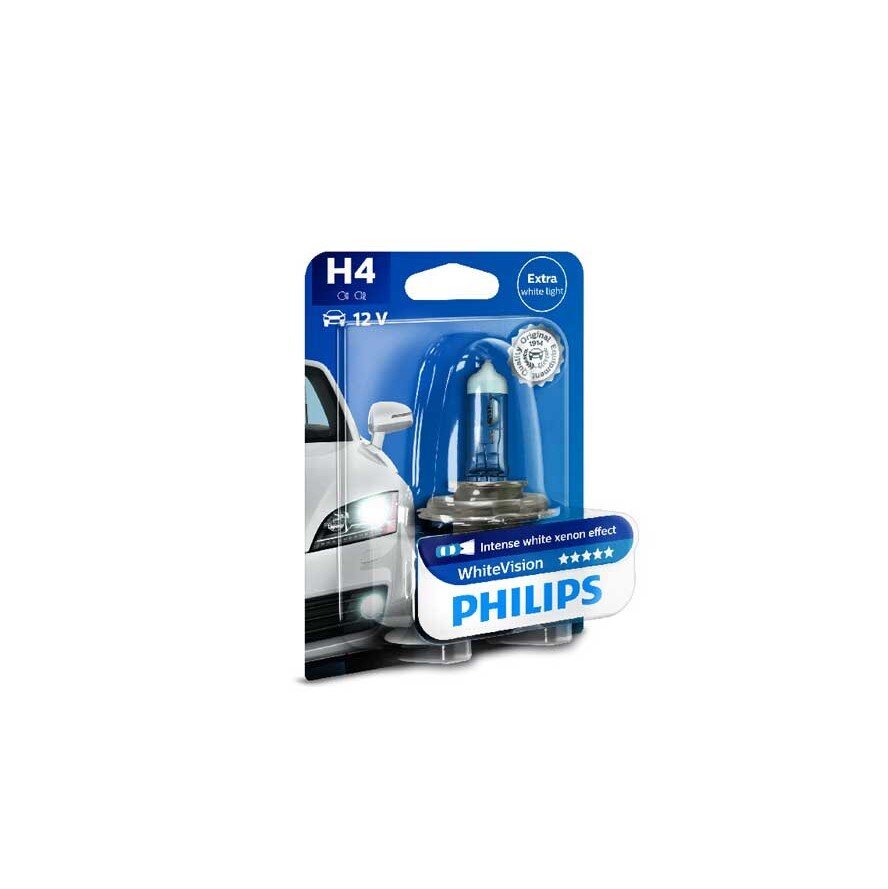 Automobilio lemputė Philips White Vision H4 12V 60/55W цена и информация | Automobilių lemputės | pigu.lt