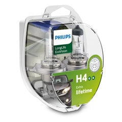 Automobilio lemputės Philips Long Life Eco Vision H4 12V 60/55W, 2 vnt kaina ir informacija | Philips Elektros įranga | pigu.lt