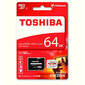 Atminties kortelė Toshiba - microSD 64GB M302 UHS-I U3 with Adapter kaina ir informacija | Atminties kortelės telefonams | pigu.lt