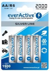 everActive Silver Line įkraunami elementai AA , 4 vnt. kaina ir informacija | everActive Santechnika, remontas, šildymas | pigu.lt