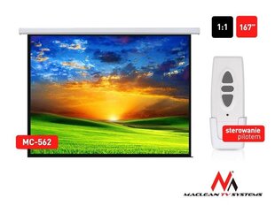 Maclean MC-562 Economy Budget Auto-lock Manual Projection Screen 167'' 1:1 300cm kaina ir informacija | Maclean Kompiuterinė technika | pigu.lt