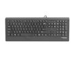 Natec Mulitmedia Keyboard BARRACUDA Slim USB, US layout, Black kaina ir informacija | Klaviatūros | pigu.lt