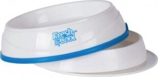 Миска Trixie Cool Fresh, 1 л, 20 см, белый/синий цвет цена и информация | Миски, ящики для корма | pigu.lt