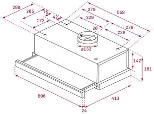 Угольный фильтр Eleyus FW–E15100 цена и информация | Вытяжки на кухню | pigu.lt