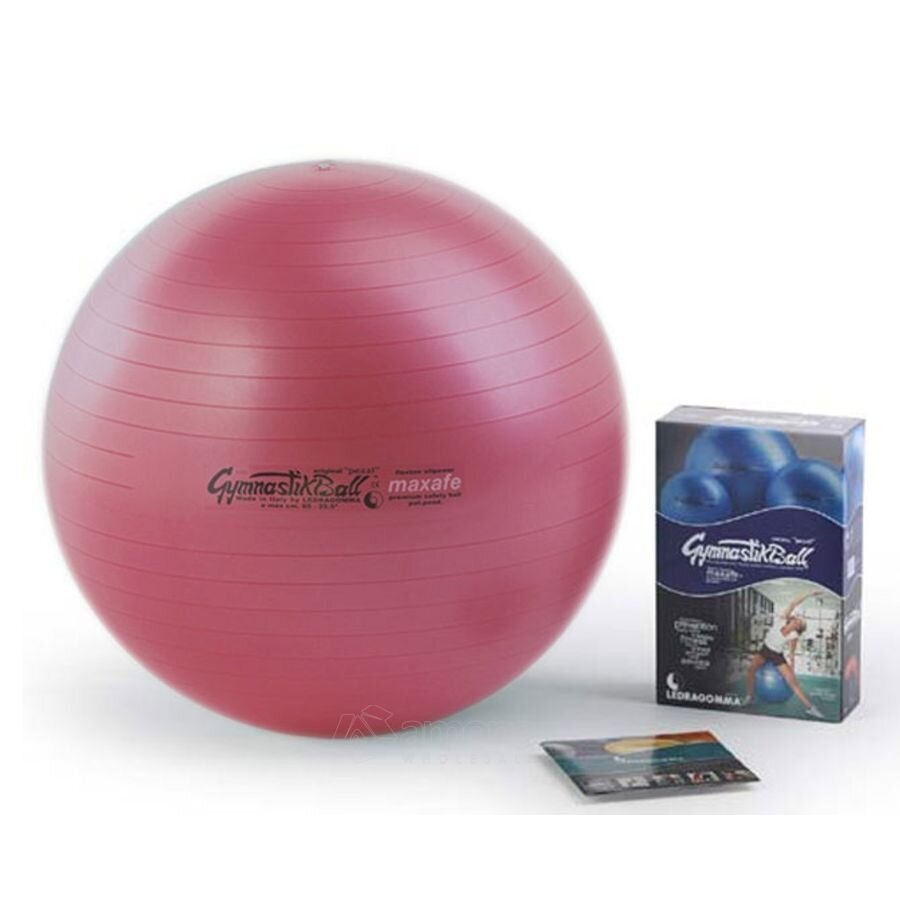 Gimnastikos kamuolys Original Pezzi Gymnastik Ball Maxafe 65 cm, rožinis kaina ir informacija | Gimnastikos kamuoliai | pigu.lt