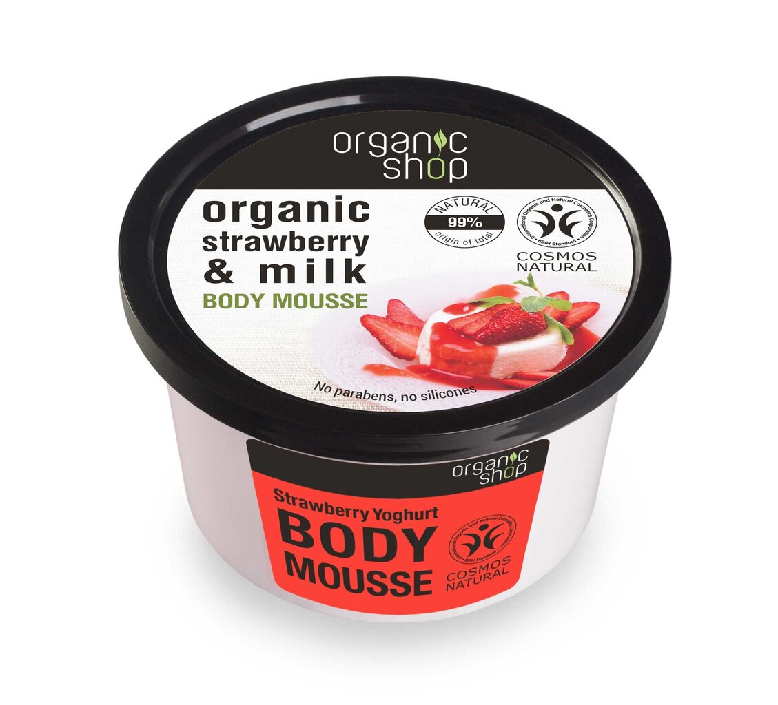 Kremas kūnui su braškių ekstraktu Organic Shop 250 ml цена и информация | Kūno kremai, losjonai | pigu.lt