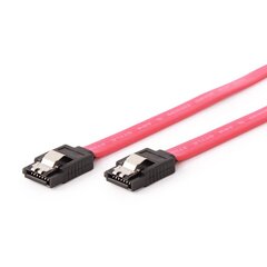 Gembird Serial ATA III 100 cm Data Cable, metal clips, red kaina ir informacija | Kabeliai ir laidai | pigu.lt