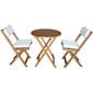 Medinis sulankstomų baldų komplektas Carol by Fieldmann®, rudas/baltas kaina ir informacija | Lauko baldų komplektai | pigu.lt