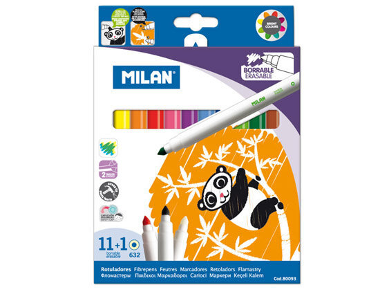Flomasteriai Milan 80093, 12 vnt kaina ir informacija | Piešimo, tapybos, lipdymo reikmenys | pigu.lt
