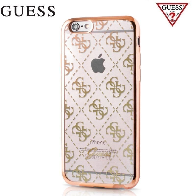 Guess Ultra Thin Back Case, skirtas Apple iPhone 5/5S/SE, auksinis цена и информация | Telefono dėklai | pigu.lt