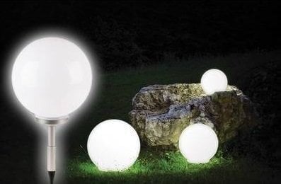 LED lauko šviestuvas su saulės baterija, 30cm цена и информация | Lauko šviestuvai | pigu.lt