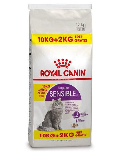 Royal Canin Sensible 33 10 kg + 2 kg цена и информация | Sausas maistas katėms | pigu.lt