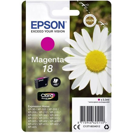 Epson - Tusz T1803 MAGENTA 3.3ml do XP-30/102/20x/30x/40x kaina ir informacija | Kasetės rašaliniams spausdintuvams | pigu.lt