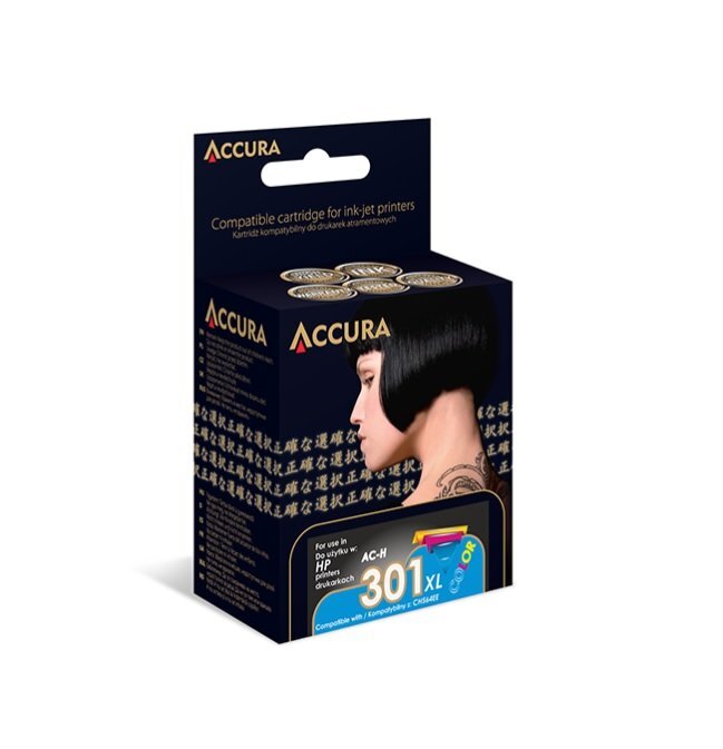 Rašalo kasetė Accura HP No. 301XL (CH564EE), trijų spalvų kaina ir informacija | Kasetės rašaliniams spausdintuvams | pigu.lt