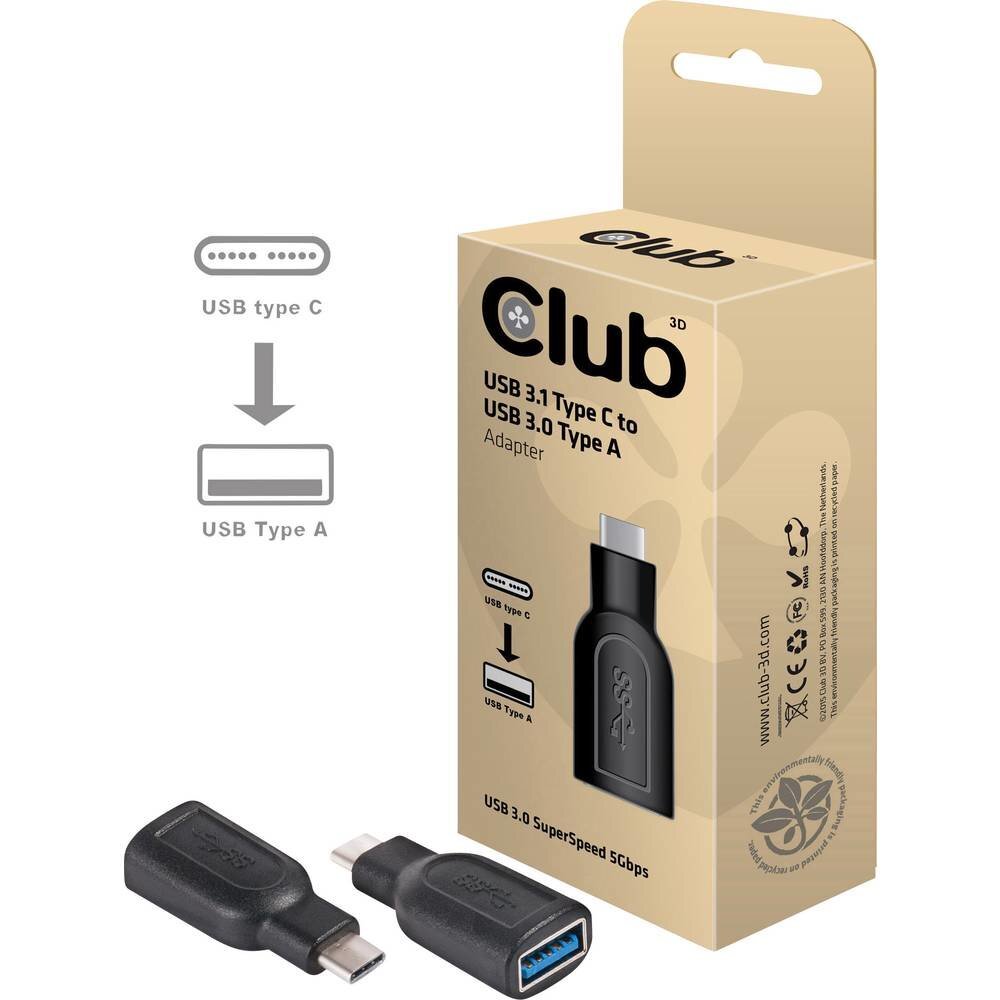 Club 3D USB 3.1 type C to USB 3.0 type A adapter цена и информация | Adapteriai, USB šakotuvai | pigu.lt