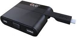 CLUB3D USB Type C to VGA + USB 3.0 + USB Type C Charging Mini Dock kaina ir informacija | Adapteriai, USB šakotuvai | pigu.lt