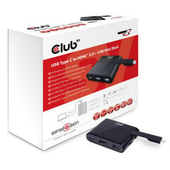 CLUB3D USB Type-C to HDMI™ 2.0 + USB 2.0 + USB Type-C Charging Mini Dock цена и информация | Адаптеры, USB-разветвители | pigu.lt