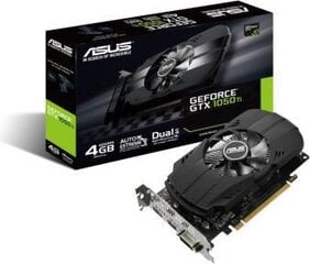 Видеокарта Asus GeForce GTX 1050 TI 4GB GDDR5 (128 Bit) DVI-D, HDMI, DP, BOX (PH-GTX1050TI-4G) цена и информация | Видеокарты (GPU) | pigu.lt