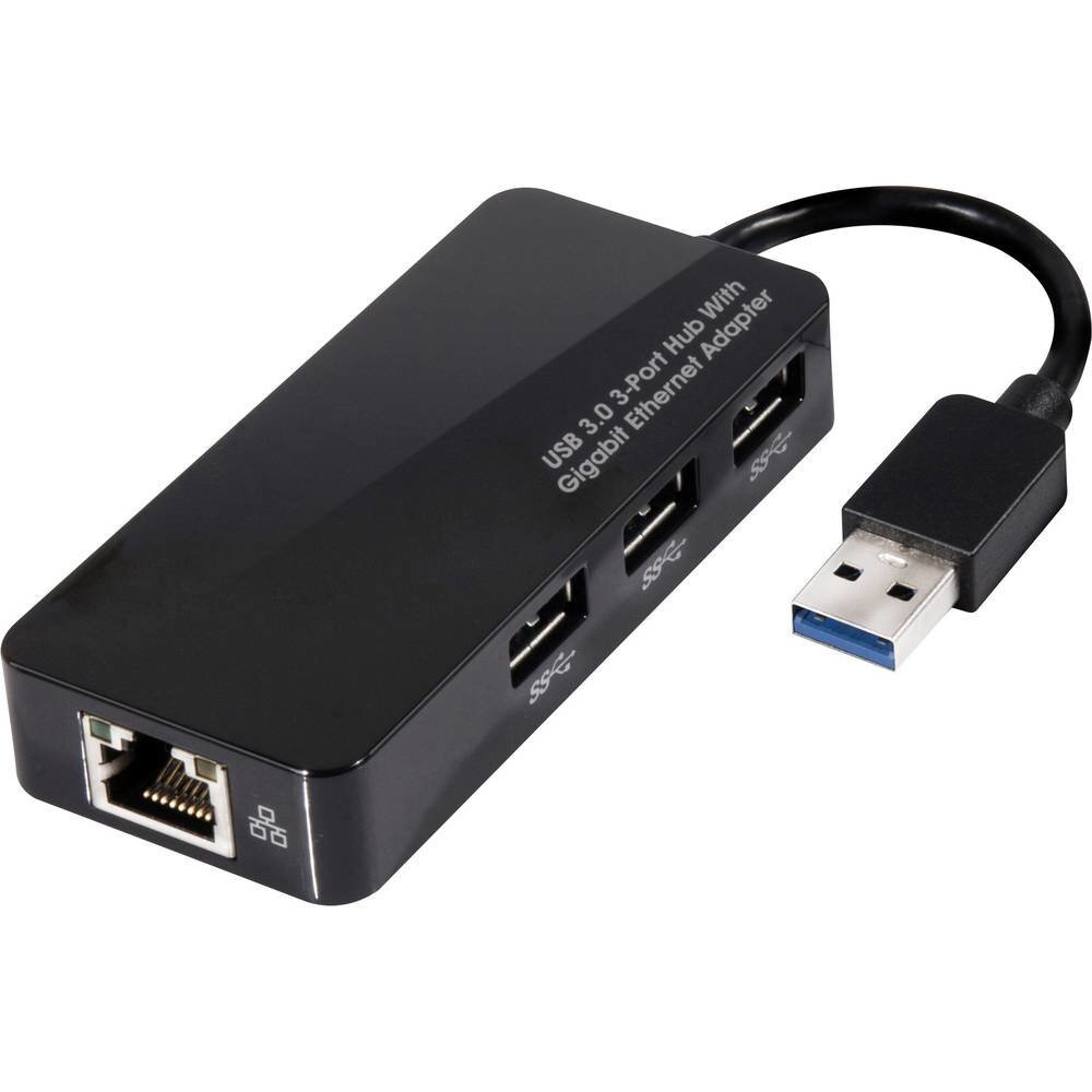 Club 3D USB 3.0 3-port hub with gigabit ethernet kaina ir informacija | Adapteriai, USB šakotuvai | pigu.lt