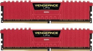 Corsair Vengeance LPX DDR4, 32Гб(2x16Гб), 2666МГц, CL16 (CMK32GX4M2A2666C16R) цена и информация | Оперативная память (RAM) | pigu.lt