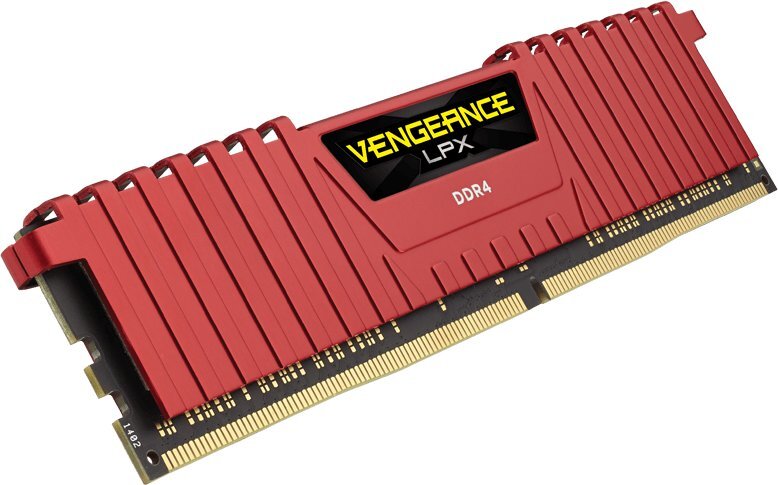 Corsair DDR4, 8GB, 2400MHz, CL14, Vengeance LPX RED (CMK8GX4M1A2400C14R) kaina ir informacija | Operatyvioji atmintis (RAM) | pigu.lt