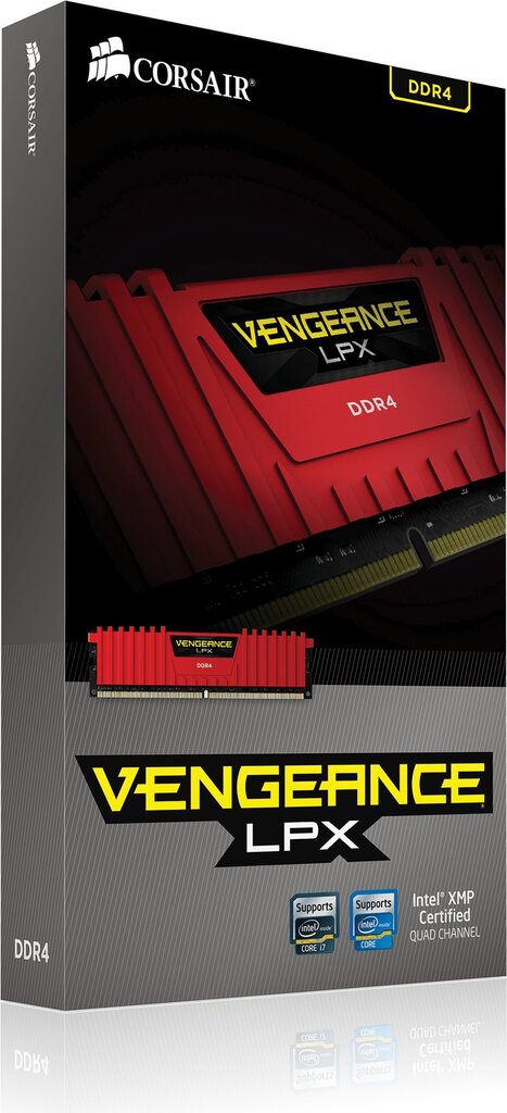 Corsair DDR4, 8GB, 2400MHz, CL14, Vengeance LPX RED (CMK8GX4M1A2400C14R) kaina ir informacija | Operatyvioji atmintis (RAM) | pigu.lt