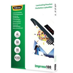 Laminavimo vokeliai Fellowes 100 vnt kaina ir informacija | Kanceliarinės prekės | pigu.lt