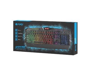 Natec Fury Gaming Keyboard SPITFIRE USB, backlight, US layout, Black цена и информация | Клавиатуры | pigu.lt