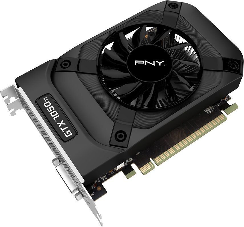 PNY Technologies GeForce GTX 1050 Ti 4GB GGDR5 (128 Bit) HDMI, DVI, DP, BOX (GF105IGTX4GEPB) цена и информация | Vaizdo plokštės (GPU) | pigu.lt