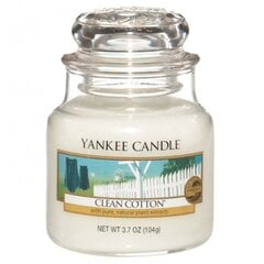 Ароматическая свеча Yankee Candle Clean Cotton, 105 г. цена и информация | Подсвечники, свечи | pigu.lt