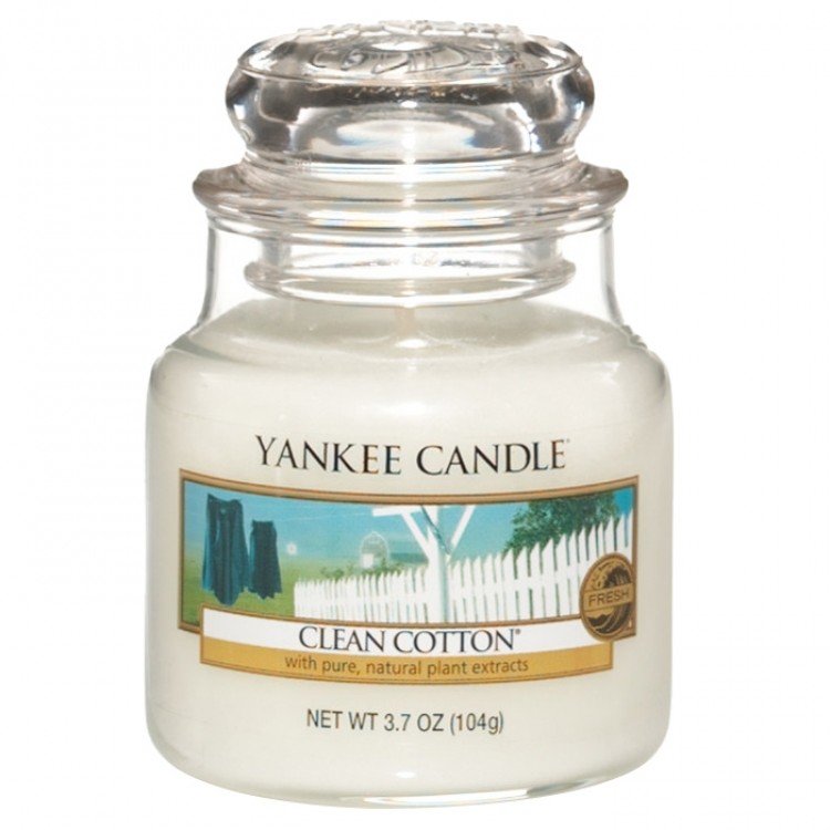 Aromatinė žvakė Yankee Candle Clean Cotton, 105 g