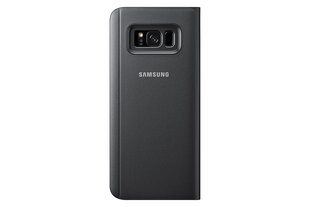 Atverčiamas dėklas-stovas Samsung EF-ZG955CFEGWW Clear View skirtas Samsung Galaxy S8 Plus G955, juodas kaina ir informacija | Telefono dėklai | pigu.lt