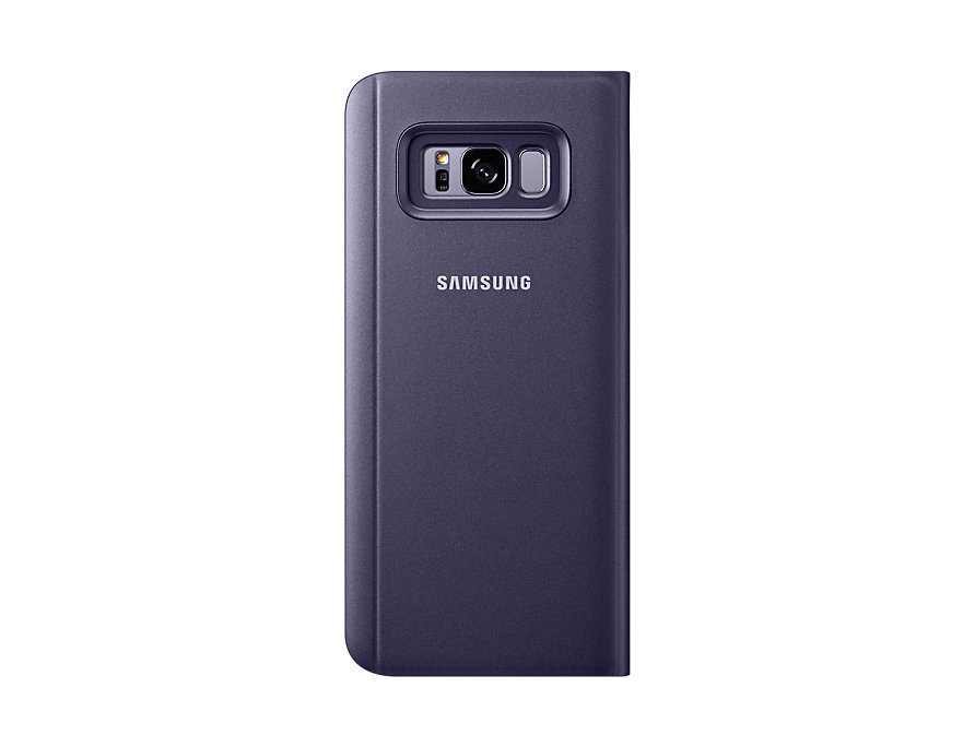 Atverčiamas dėklas-stovas Samsung Clear View skirtas Samsung Galaxy S8 Plus G955, violetinis kaina ir informacija | Telefono dėklai | pigu.lt