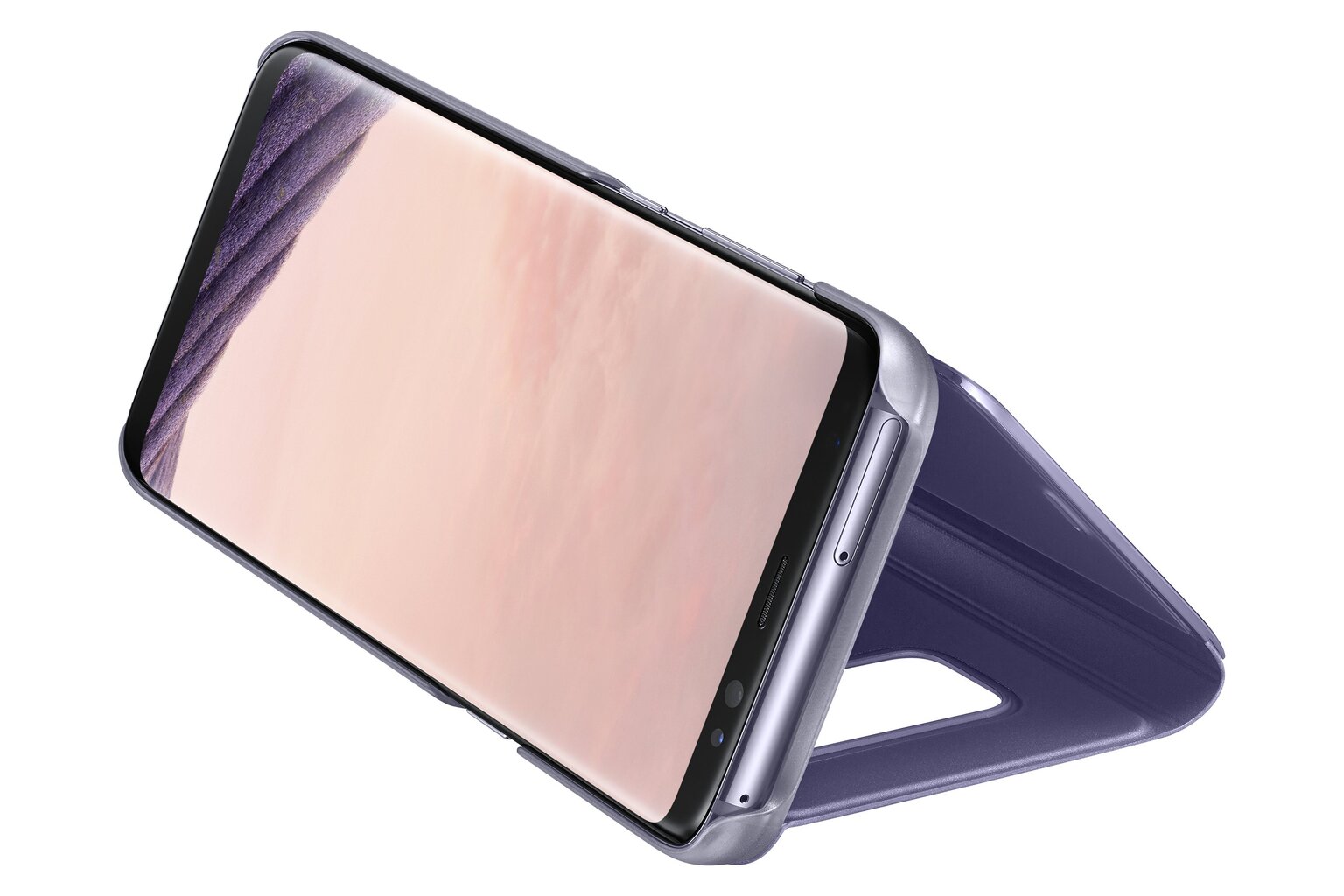 Atverčiamas dėklas-stovas EF-ZG950CVEGWW Clear View skirtas Samsung Galaxy S8 G950, violetinis kaina ir informacija | Telefono dėklai | pigu.lt