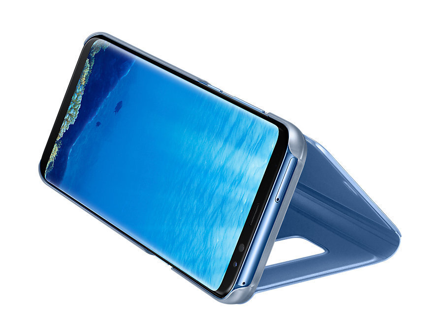 Atverčiamas dėklas-stovas Samsung EF-ZG955CFEGWW Clear View skirtas Samsung Galaxy S8 Plus G955, mėlynas цена и информация | Telefono dėklai | pigu.lt