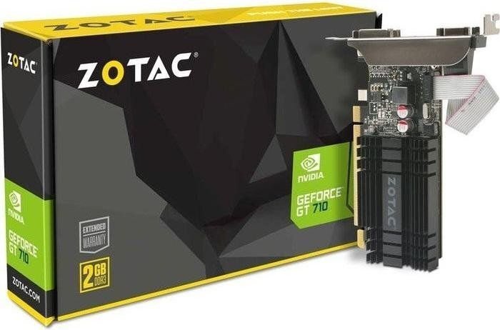 Zotac GeForce GT 710 Zone 1GB DDR3 (64 bit) DVI, HDMI, VGA (ZT-71301-20L) kaina ir informacija | Vaizdo plokštės (GPU) | pigu.lt