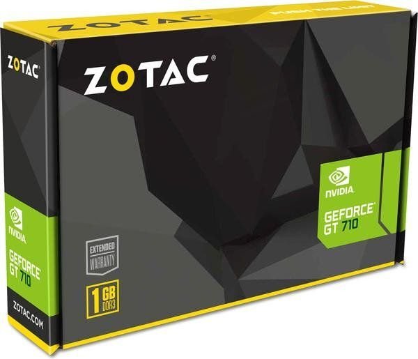 Zotac GeForce GT 710 Zone 1GB DDR3 (64 bit) DVI, HDMI, VGA (ZT-71301-20L) цена и информация | Vaizdo plokštės (GPU) | pigu.lt