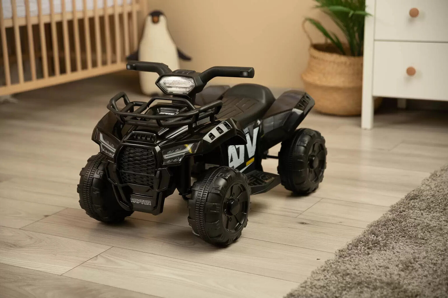 Vaikiškas elektrinis keturratis Toyz Raptor, juodas цена и информация | Elektromobiliai vaikams | pigu.lt